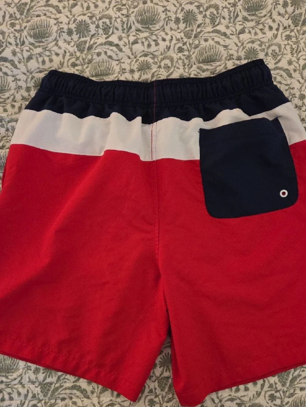 Speedo Navy Swim Trunks with Red Stitching